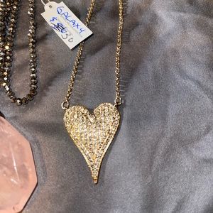 Park lane heart necklace with rhinestones
